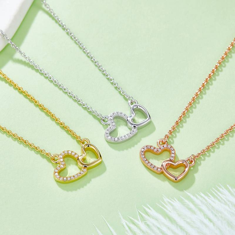 双芯爱心吊坠S925银莫桑钻厘石D级0.1CT